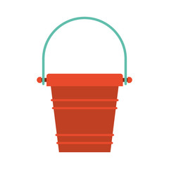 color silhouette of toy bucket beach kit vector illustration