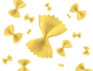 Naklejka premium Farfalle pasta isolated on white background