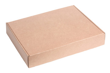 Blank cardboard box package isolated on white background