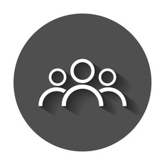 People icon. Flat vector illustration with long shadow.