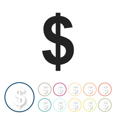 Bunte 3D Buttons - Dollar Währung