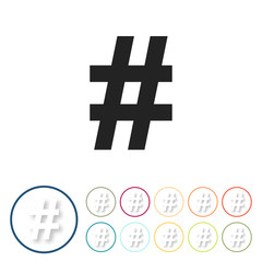 Bunte 3D Buttons - Hashtag Raute