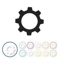 Bunte 3D Buttons - Zahnrad