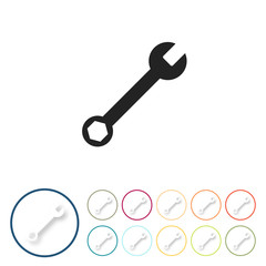 Bunte 3D Buttons - Maulschlüssel