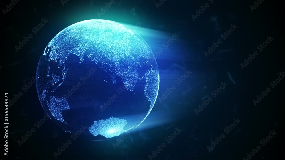 Poster abstract planet earth with background connections loop animation