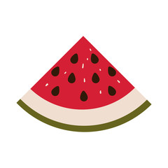 colorful silhouette with watermelon fruit cut and without contour vector illustration