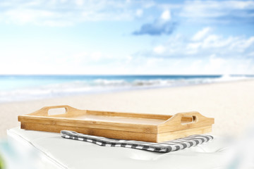 desk of free space and sea 