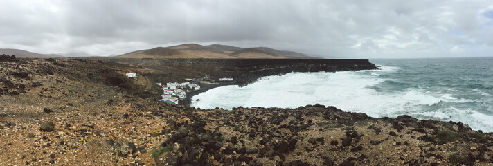 Daylight summer landscape on Fuerteventura, Canary Islands, Spain