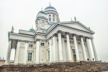 Helsinki cathedral and monument to Alexander II, Finland