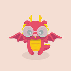 Cute dragon vector illustration.