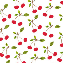 white background with pattern of cherries vector illustration