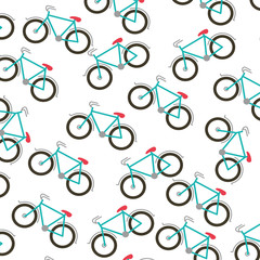 white background with pattern of bicycles vector illustration