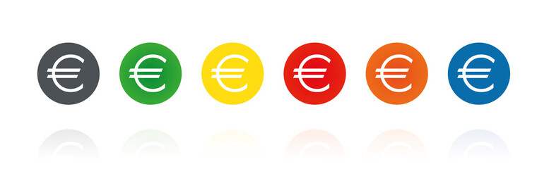 Euro - Währung - Farbige Buttons