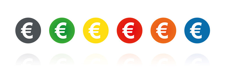 Euro - Geld - Farbige Buttons