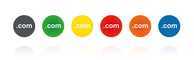 com Domain - Farbige Buttons