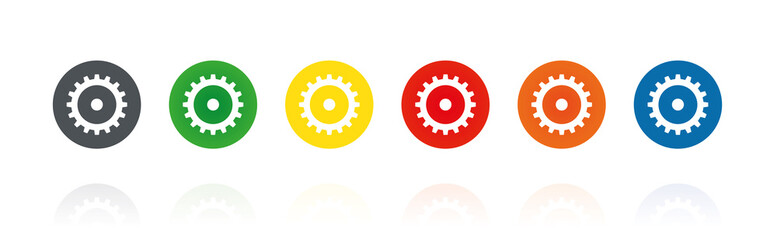 Zahnrad - Systemeinstellungen - Farbige Buttons