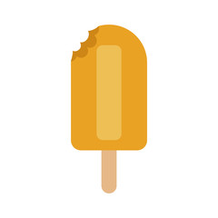 colorful silhouette of yellow popsicle and without contour vector illustration