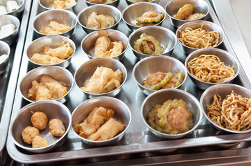 variety of dim sum, traditional Thai and Chinese breakfast