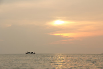 Naklejka na ściany i meble The boat on the sea in Pataya ,Thailand.