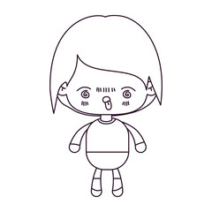 monochrome silhouette of kawaii little boy with facial expression furious vector illustration