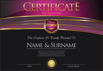 Certificate or diploma retro template