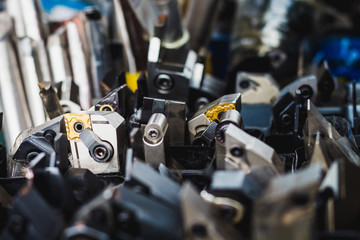 Fototapeta premium group of cutting tools close up beautiful light