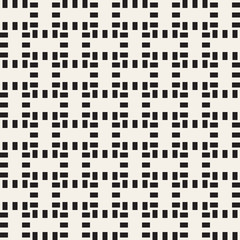Crosshatch vector seamless geometric pattern. Crossed graphic rectangles background. Checkered motif. Seamless black and white texture of crosshatched lines. Trellis simple fabric print.