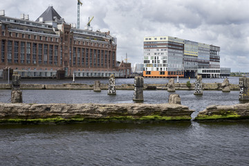 Naklejka premium Amsterdam panoramic images made from the Amstel river