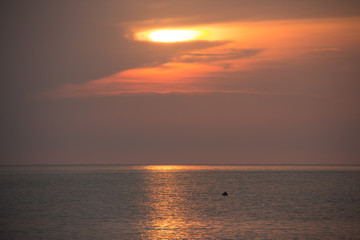 The beautiful sunset view from Thai bay.