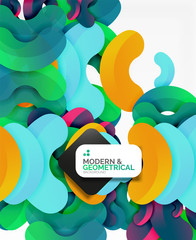 Abstract color geometric round shapes on white