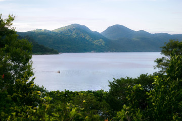 Lake surrounded by mountains