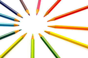 Fototapeta premium color pencils of different colors
