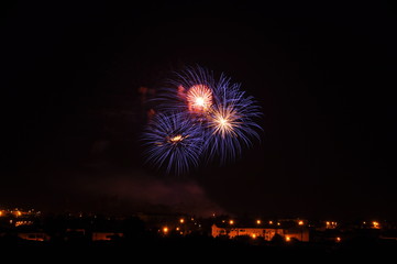 fireworks Gros zoom Feu d'artifice color&eacute; pyrotechnie art nuit