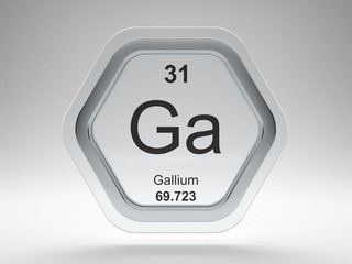 Gallium symbol on modern glass and steel icon