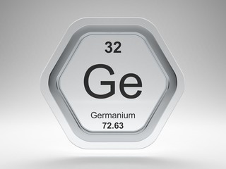 Germanium symbol on modern glass and steel icon