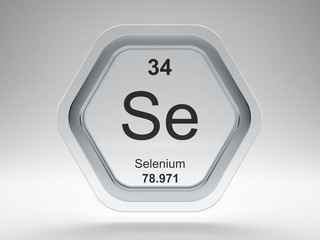Selenium symbol on modern glass and steel icon