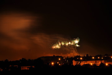 Feu d'artifice color&eacute; pyrotechnie art nuit fireworks