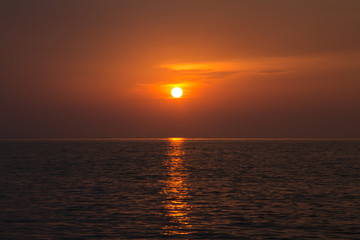 The beautiful sunset view from Thai bay.