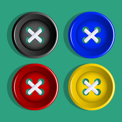 Buttons. Set of multicolored buttons. Vector.