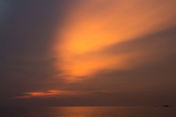 Naklejka na ściany i meble The beautiful sunset view from Thai bay.