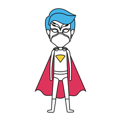 color silhouette with standing male superhero vector illustration