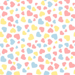 Heart seamless pattern.Colorful hearts.Packaging design for gift wrap. Abstract geometric modern background. Vector illustration. Art deco style. Heart seamless pattern