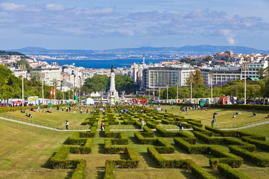 Eduardo VII Park in Lisbon, Portugal