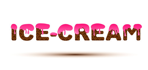Typography banner. Ice cream.