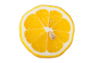 Slice of citrus fruit close-up