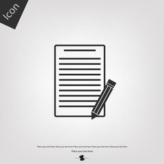 Paper and pencil vector icon