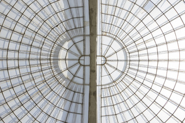 greenhouse symmetrical dome vertial structure seen from below