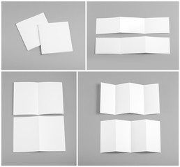 blank white folding paper flyer