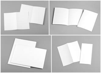 blank white folding paper flyer