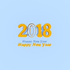 Year 2018 for the year change, 3D illustration